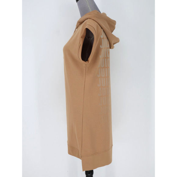 Juicy Couture Top Womens Small Brown Sweatshirt Hooded Tunic Logo on Back New - Picture 6 of 16